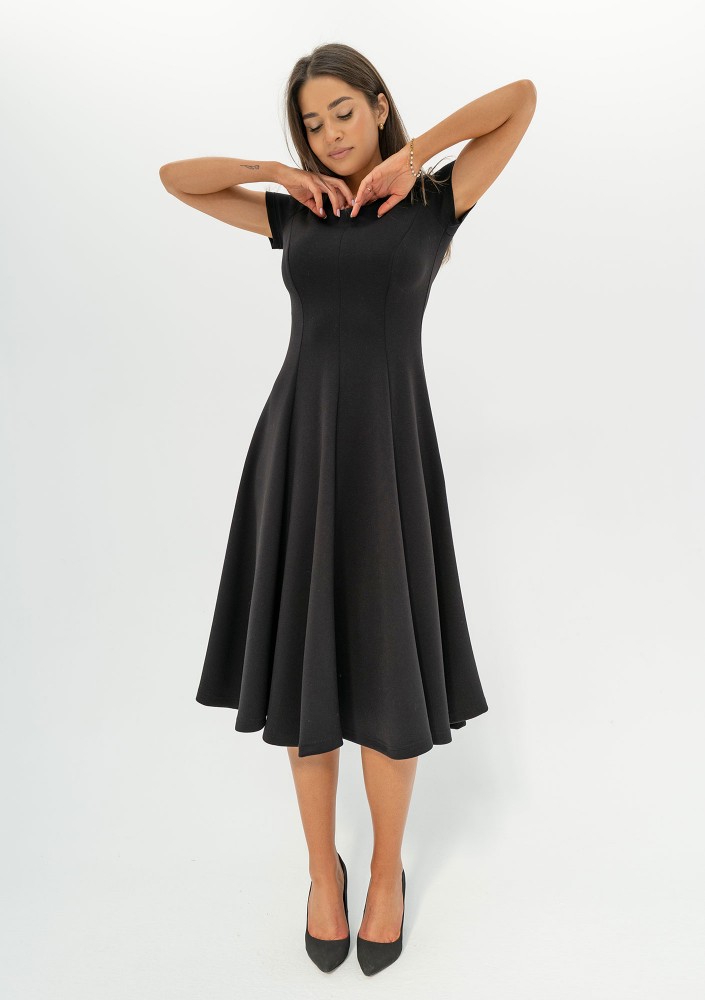Jasmen - Black mini flared dress