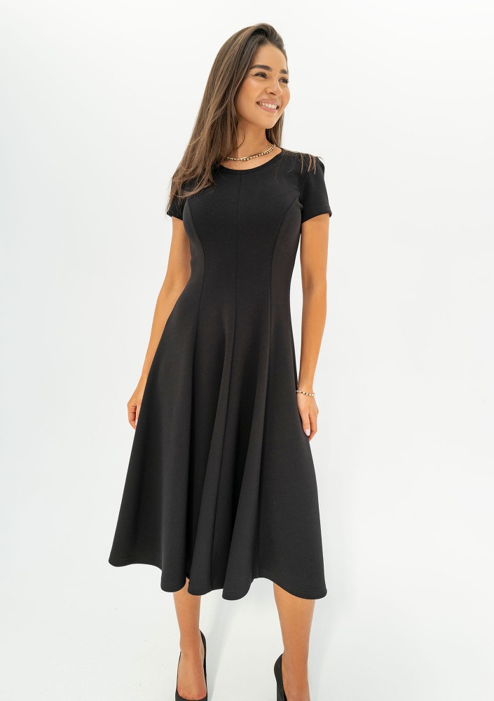 Jasmen - Black mini flared dress