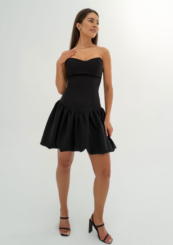 Leyna - Black mini bomb dress