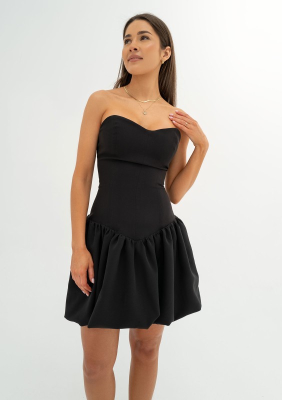 Leyna - Black mini bomb dress