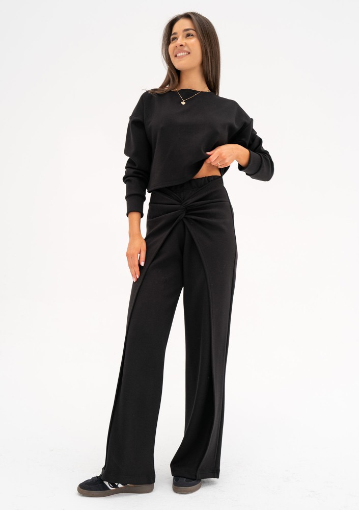 Jase - Black draped trousers