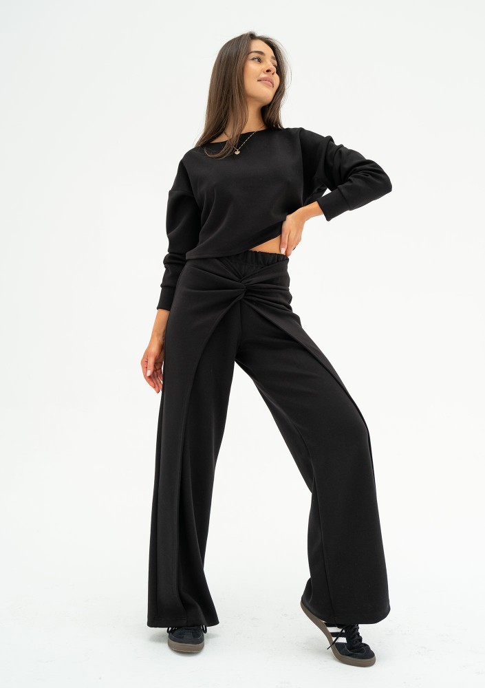 Jase - Black draped trousers