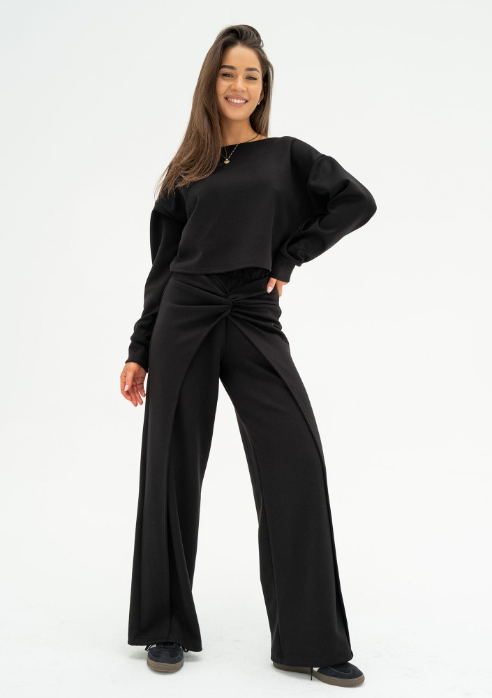 Jase - Black draped trousers