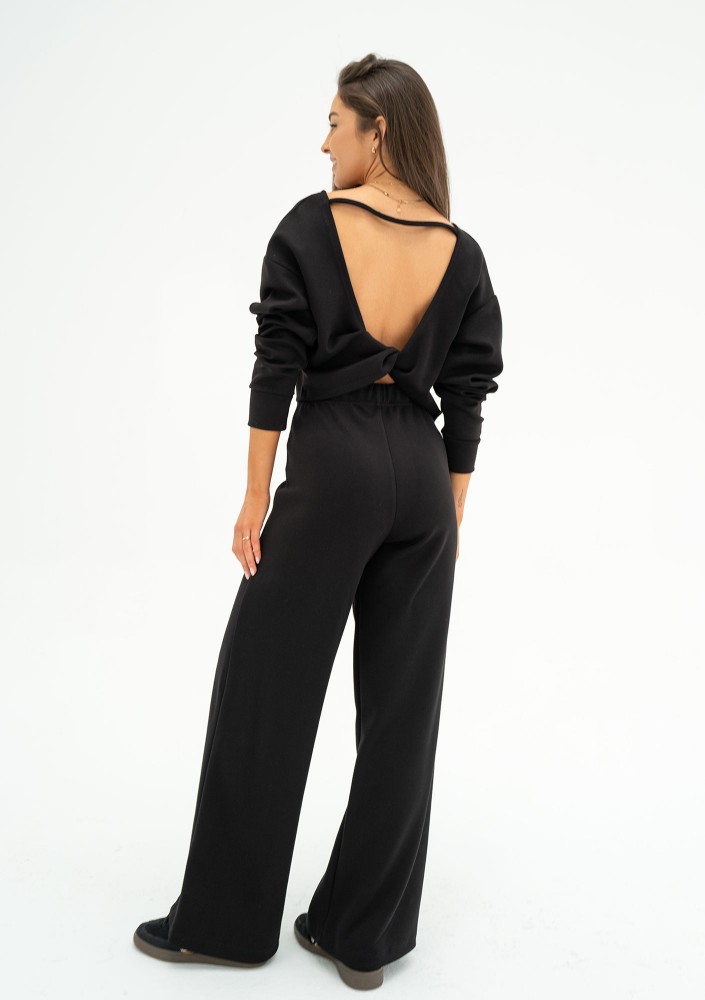 Jase - Black draped trousers