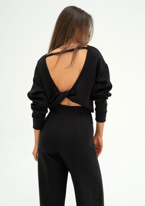 Jase - Bluza z odkrytymi plecami Czarna