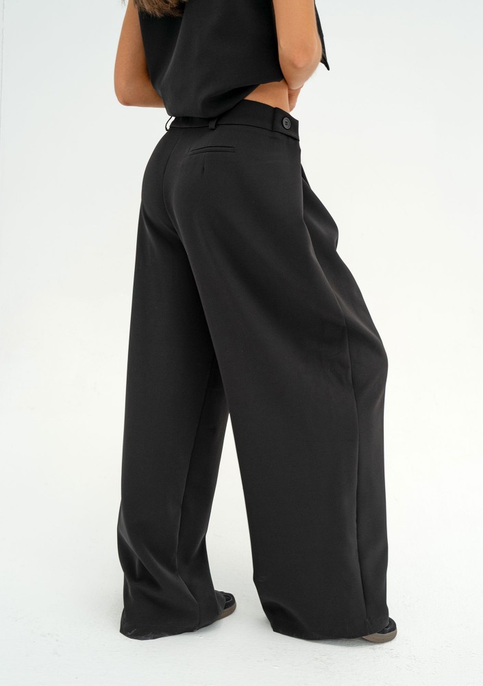 Azari - Spodnie z szeroką nogawką Czarne