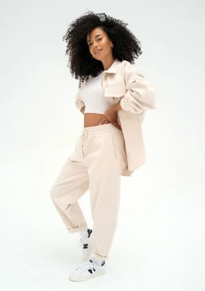 Cord - Ecru curduroy trousers