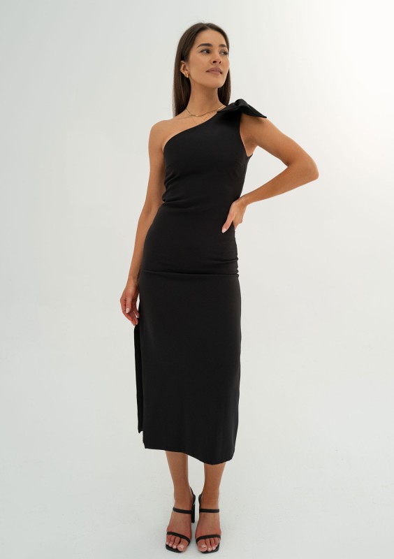 Evia - Black midi dress