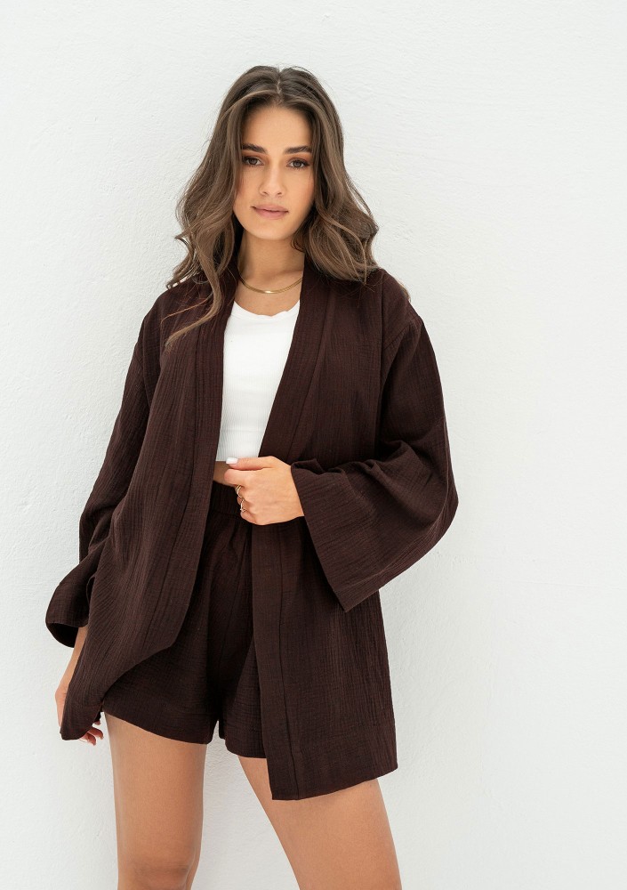 Pavla - Brown muslin shirt