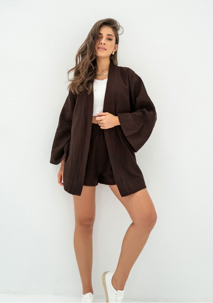 Pavla - Brown muslin shorts