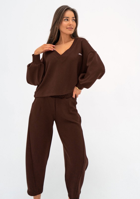 Ollie - Brown rayon sweatpants
