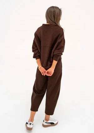 Ollie - Spodnie dresowe z dzianiny soft Brown