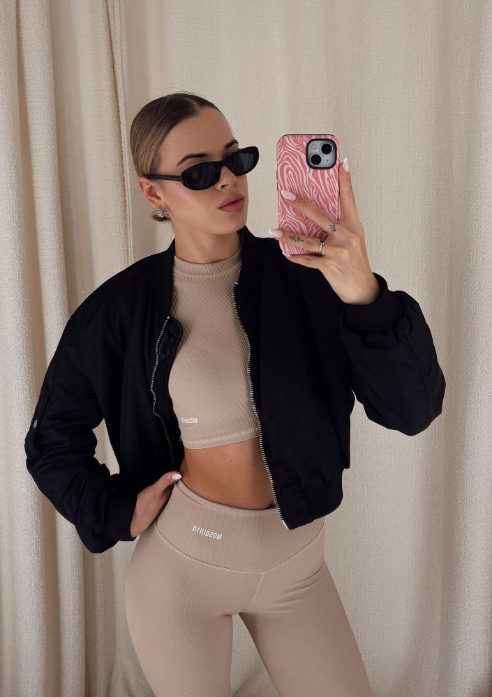 Pure Long - Top prążkowany Beige