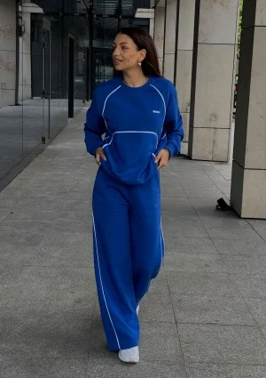 Cush - Cobalt blue sweatshirt with trims