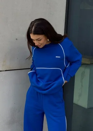 Cush - Cobalt blue sweatshirt with trims
