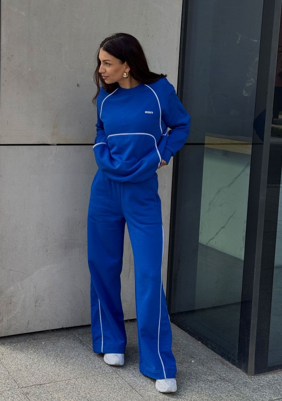 Cush - Spodnie dresowe z lamówkami Cobalt Blue