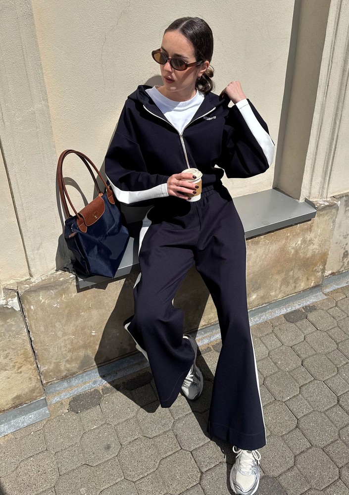 Dusty - Spodnie z lampasami Navy Blue