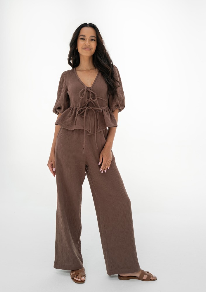 Thane - Brown muslin pants