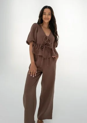 Thane - Brown muslin pants