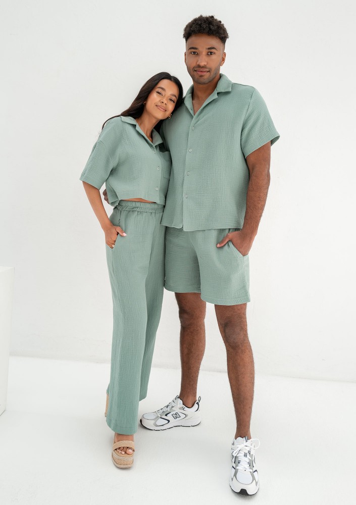 Thane - Minty muslin pants