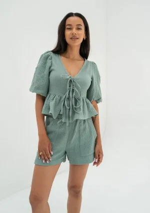 Juliet - Minty muslin blouse