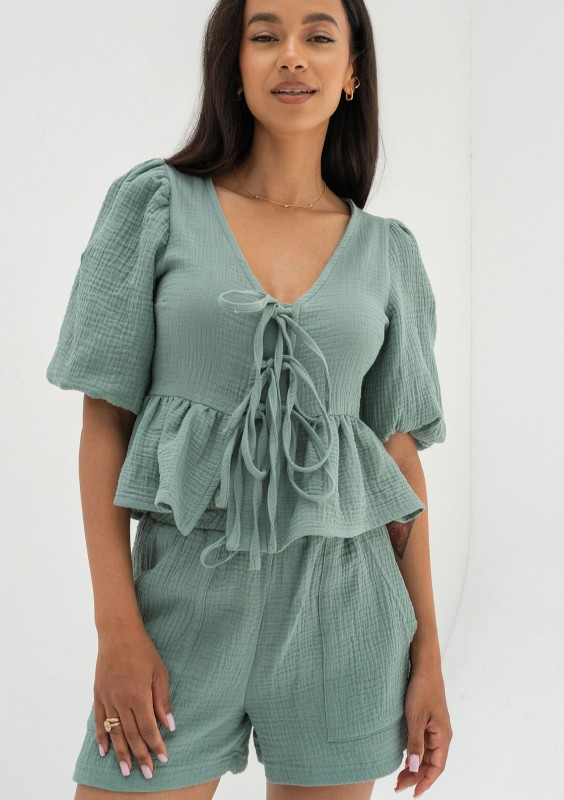 Juliet - Minty muslin blouse