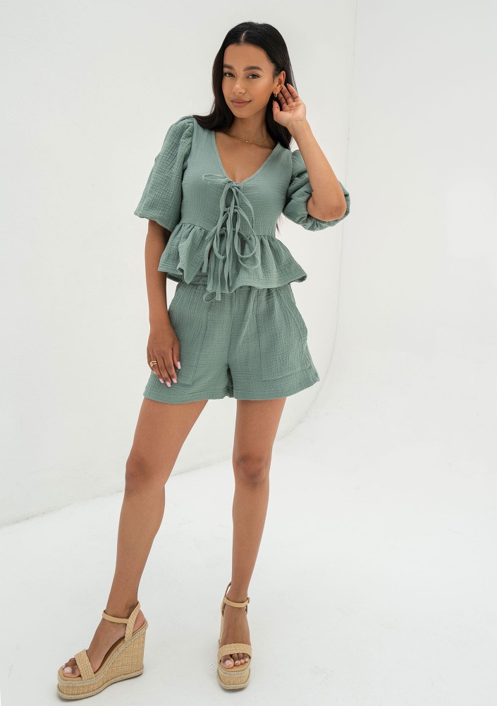 Juliet - Minty muslin blouse
