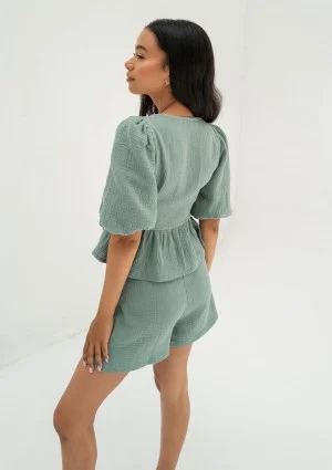 Juliet - Minty muslin blouse