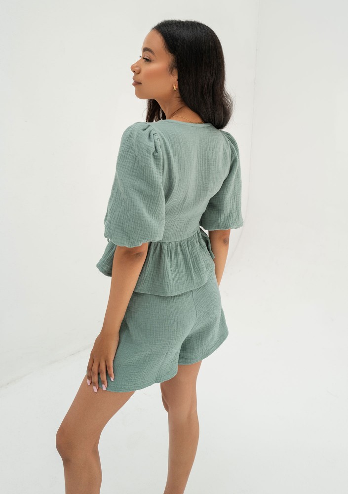 Juliet - Minty muslin blouse