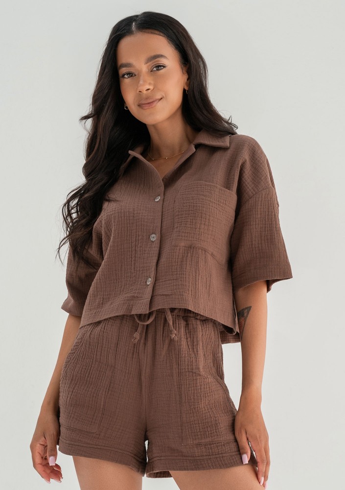 Thane - Brown muslin shirt