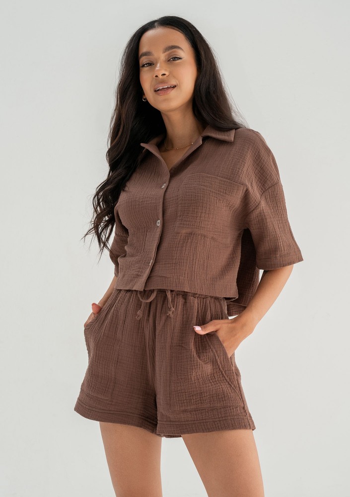 Thane - Brown muslin shirt