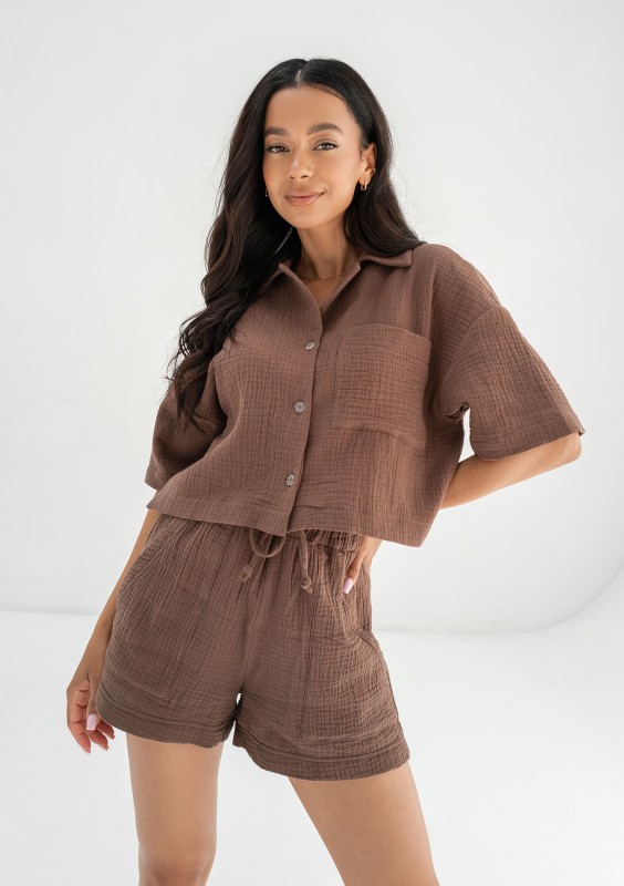 Thane - Brown muslin shirt