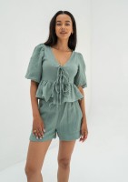 Sammi - Minty muslin shorts