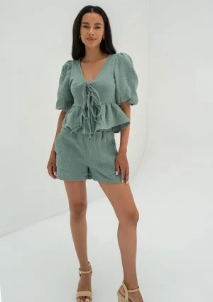 Sammi - Minty muslin shorts
