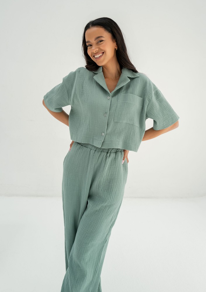 Thane - Minty muslin shirt