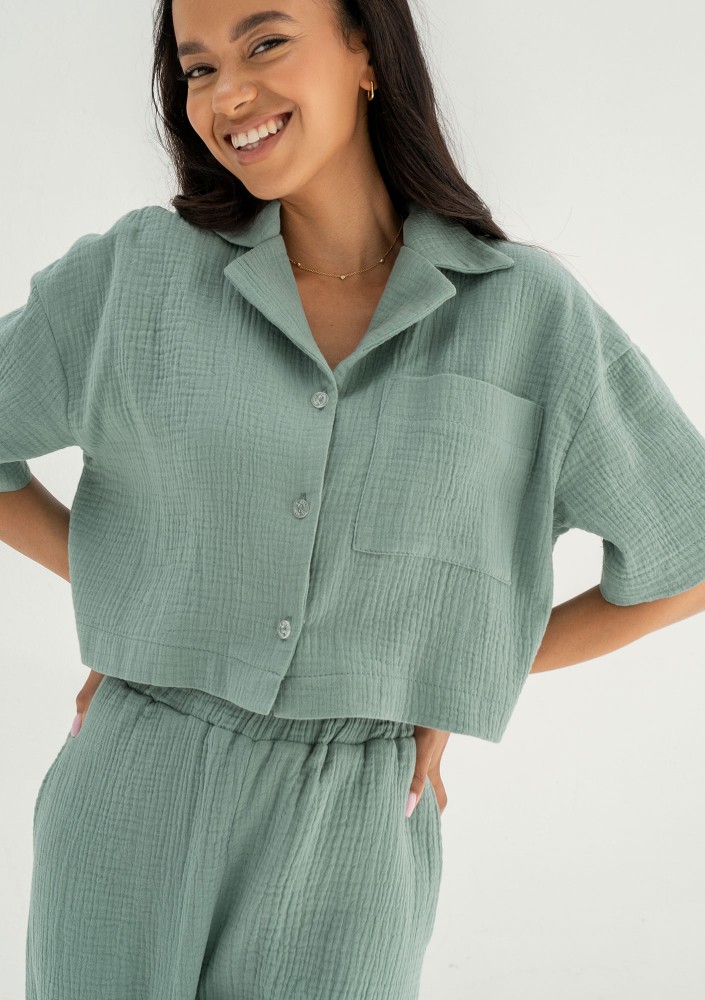 Thane - Minty muslin shirt