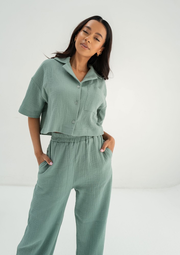 Thane - Minty muslin shirt