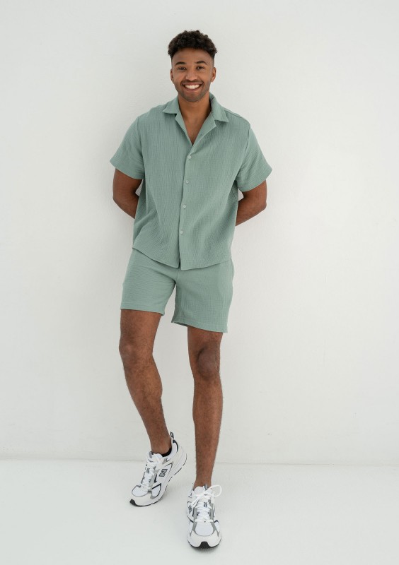 Zaco - Men's minty muslin shirt