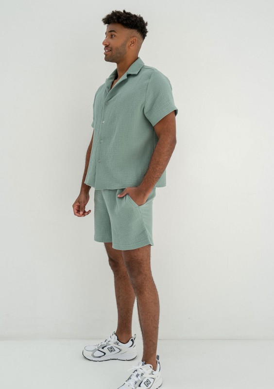 Zaco - Men's minty muslin shirt