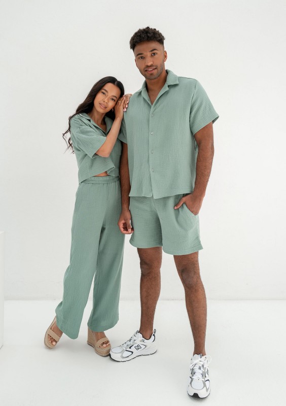 Zaco - Men's minty muslin shirt