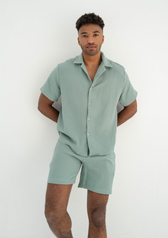 Zaco - Men's minty muslin shorts