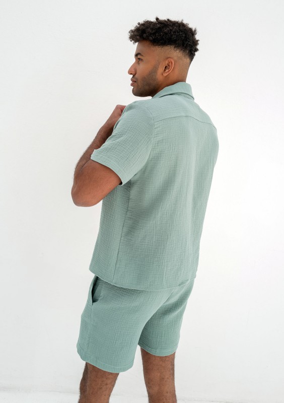 Zaco - Men's minty muslin shorts