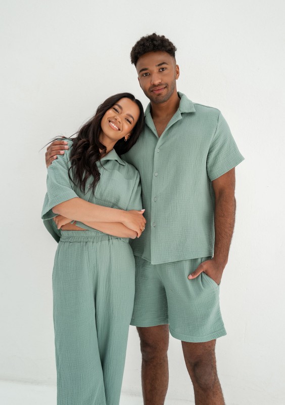 Zaco - Men's minty muslin shorts