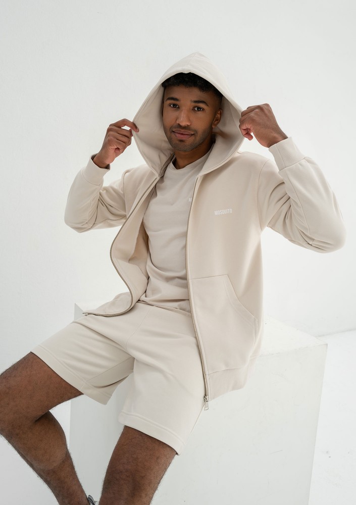 Pure - Men's coconuty zipped hoodie