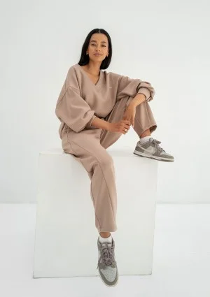 Ollie - Latte beige rayon sweatpants