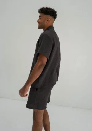 Zaco - Men's black muslin shorts