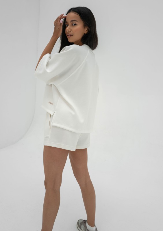 Jess - Ecru soft sweatshorts