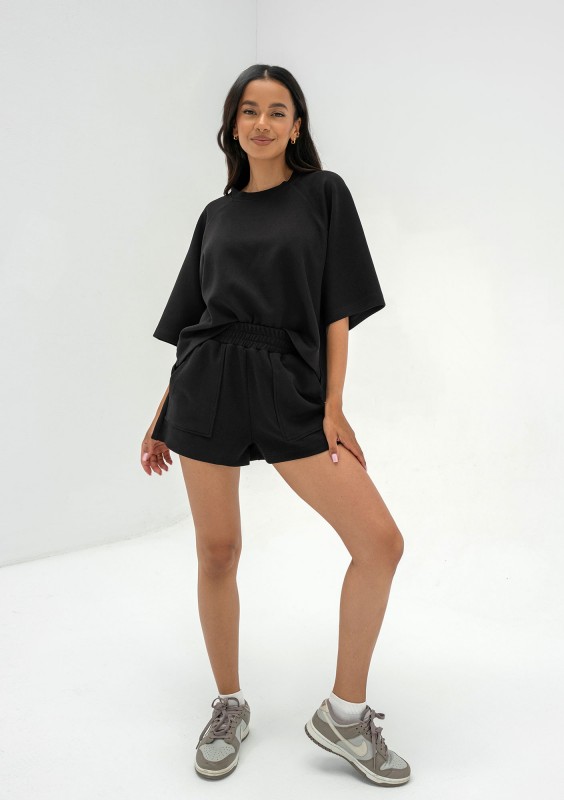 Jess - Bluza dzianinowa z krótkim rękawem Black