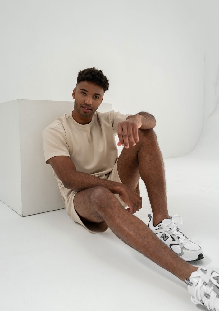 Boyd - Men's beige soft T-shirt