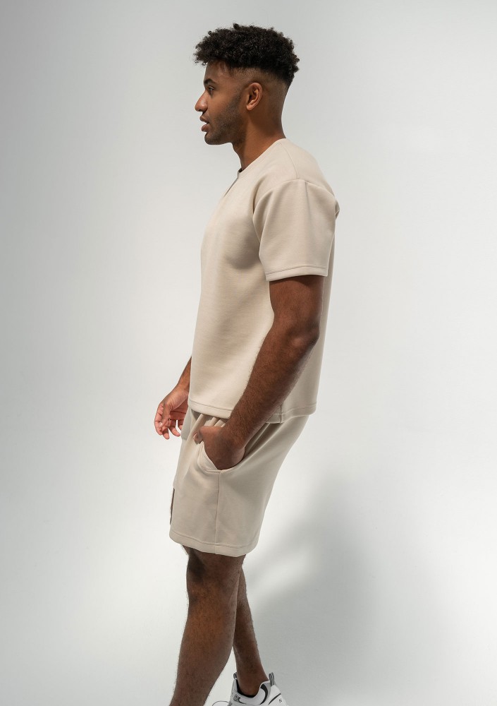 Boyd - Męska koszulka z dzianiny soft Beige